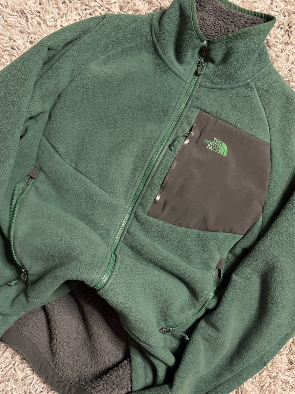 North Face Green Fleece Zip